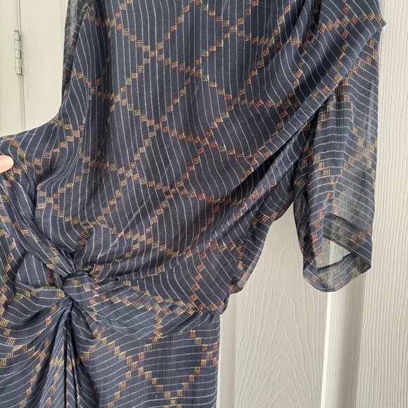 Isabel Marant Etoile "Barden" Navy Silk Dress, size 38 (fits like a 2/4) - Picture 5 of 12